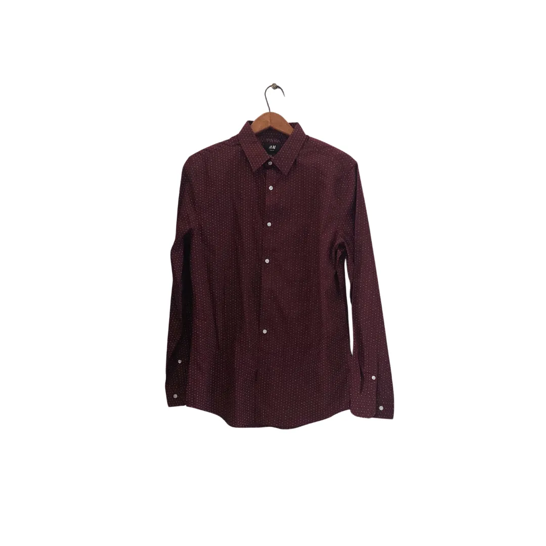 H&M Brown Polka Dot Collared Men's Shirt | Brand new |