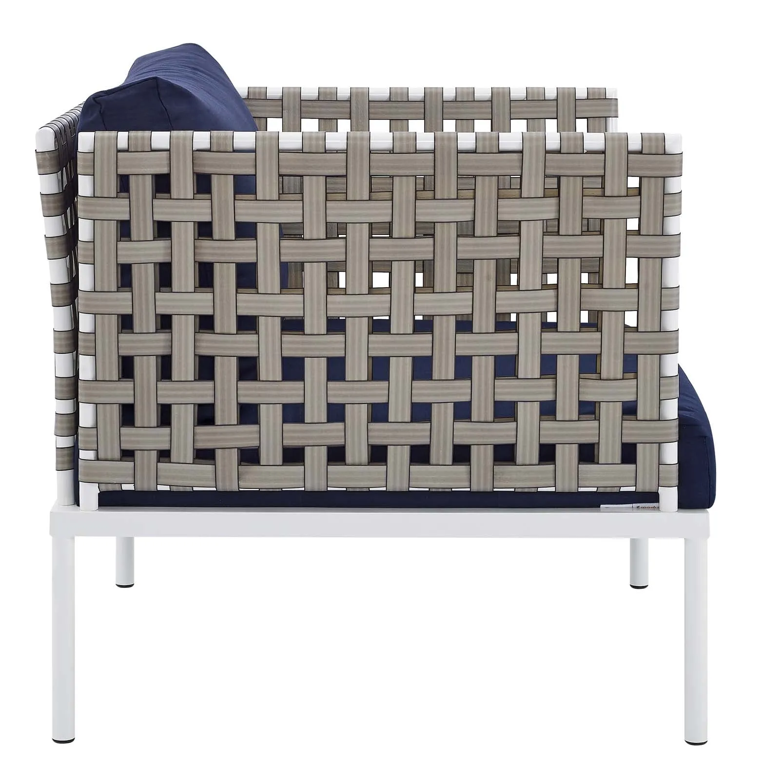 Harmony 5-Piece  Sunbrella® Basket Weave Outdoor Patio Aluminum Seating Set