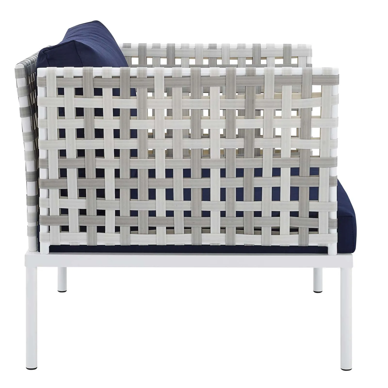 Harmony 5-Piece  Sunbrella® Basket Weave Outdoor Patio Aluminum Seating Set