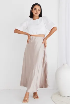 Haven Pumice Satin Bias Cut Maxi Skirt