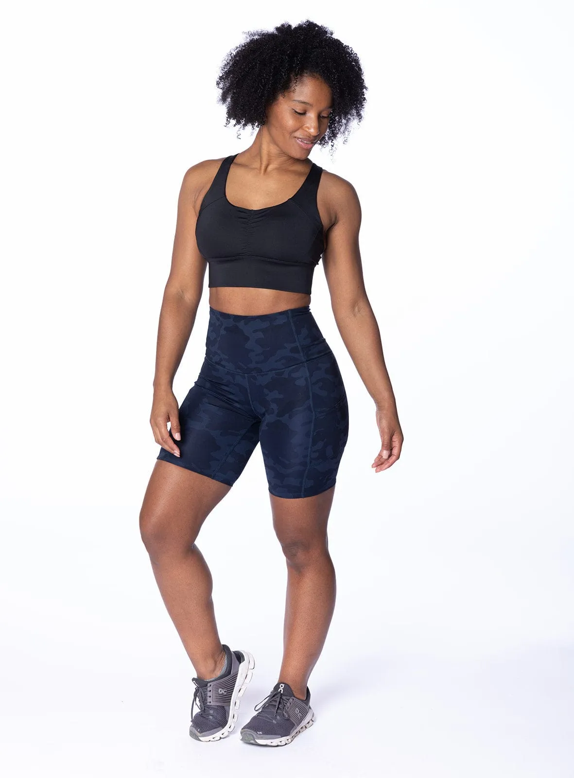 Hi Five High-Waisted Biker Short – Looker (Navy/Black Camo)