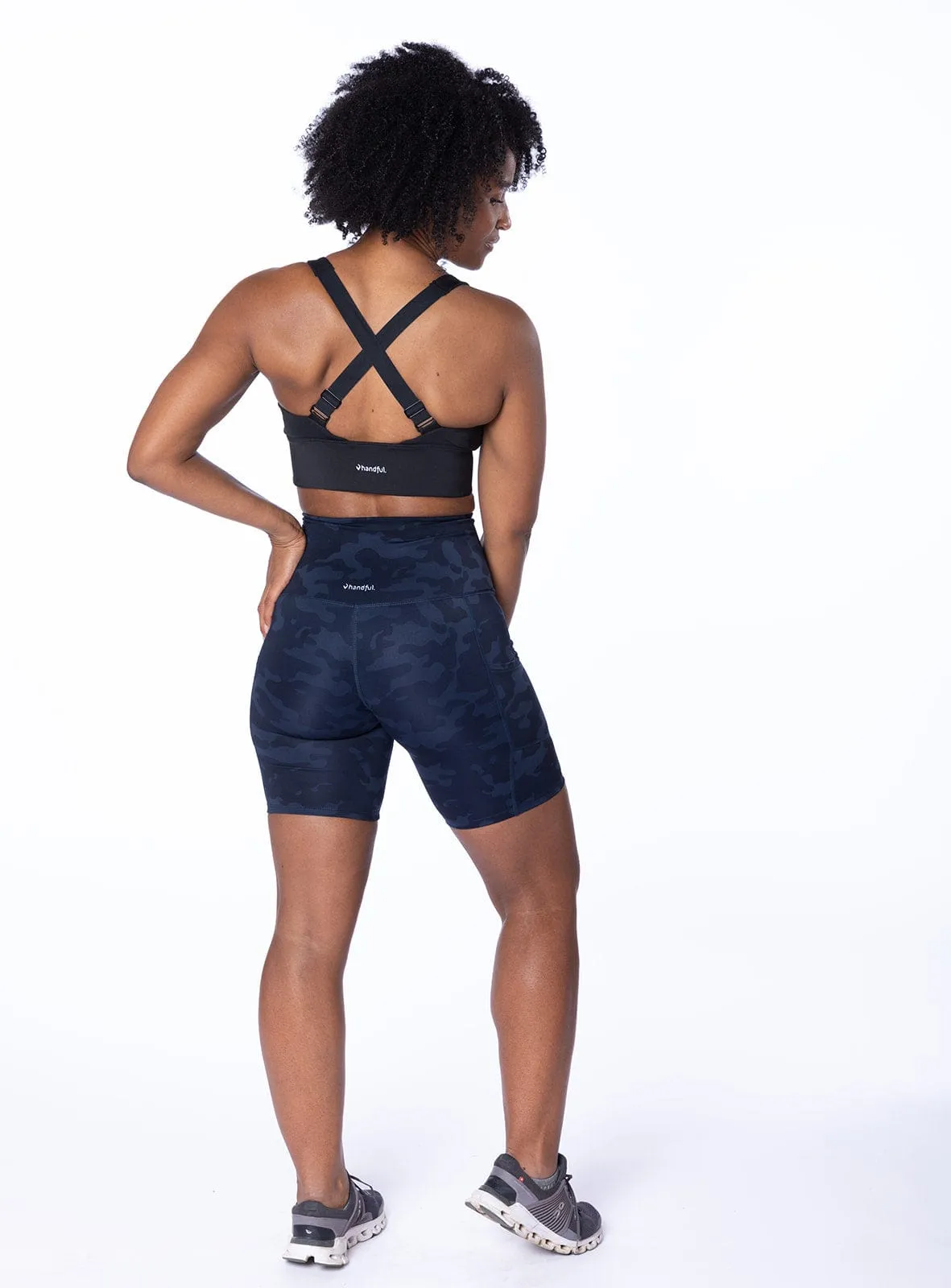 Hi Five High-Waisted Biker Short – Looker (Navy/Black Camo)