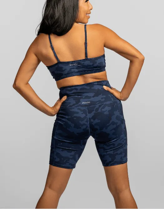 Hi Five High-Waisted Biker Short – Looker (Navy/Black Camo)