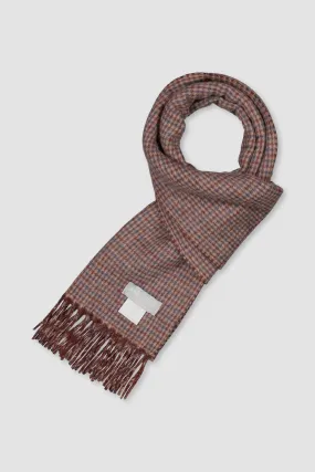 Joshua Ellis Grey/Wine Double Faced Ripple Scarf