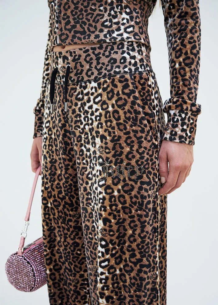 Juicy Couture Bexley Leopard Velour Pants - Leopard Print