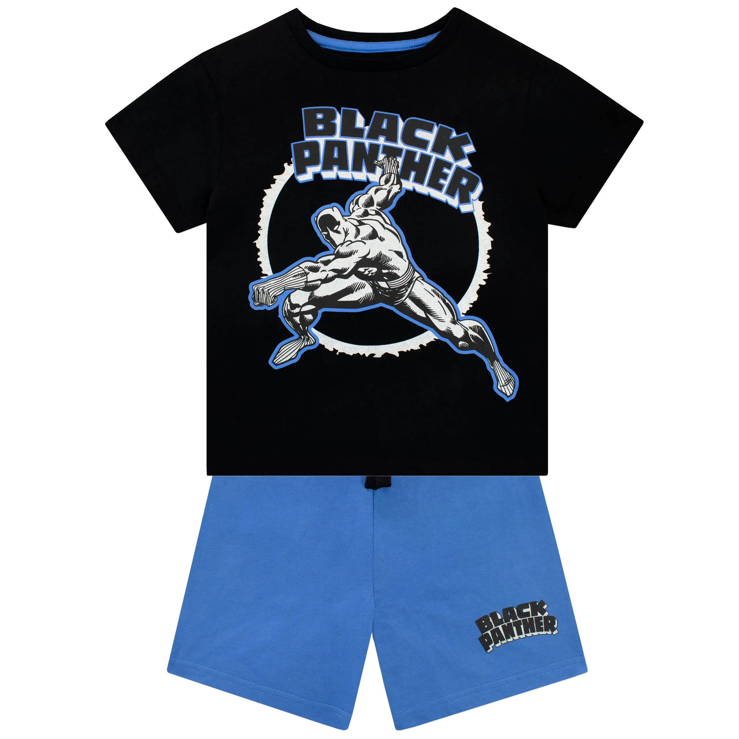 Kids Black Panther T-Shirt and Shorts Set