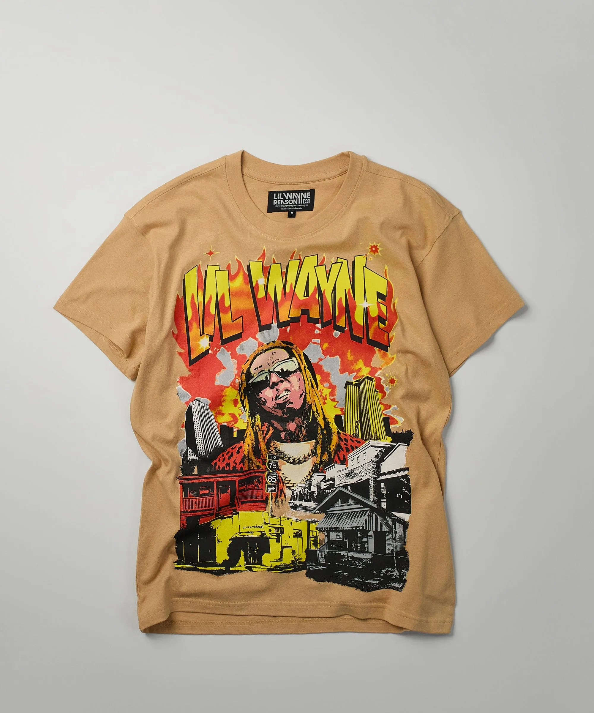 Lil Wayne New Orleans Short Sleeve Tee - Khaki