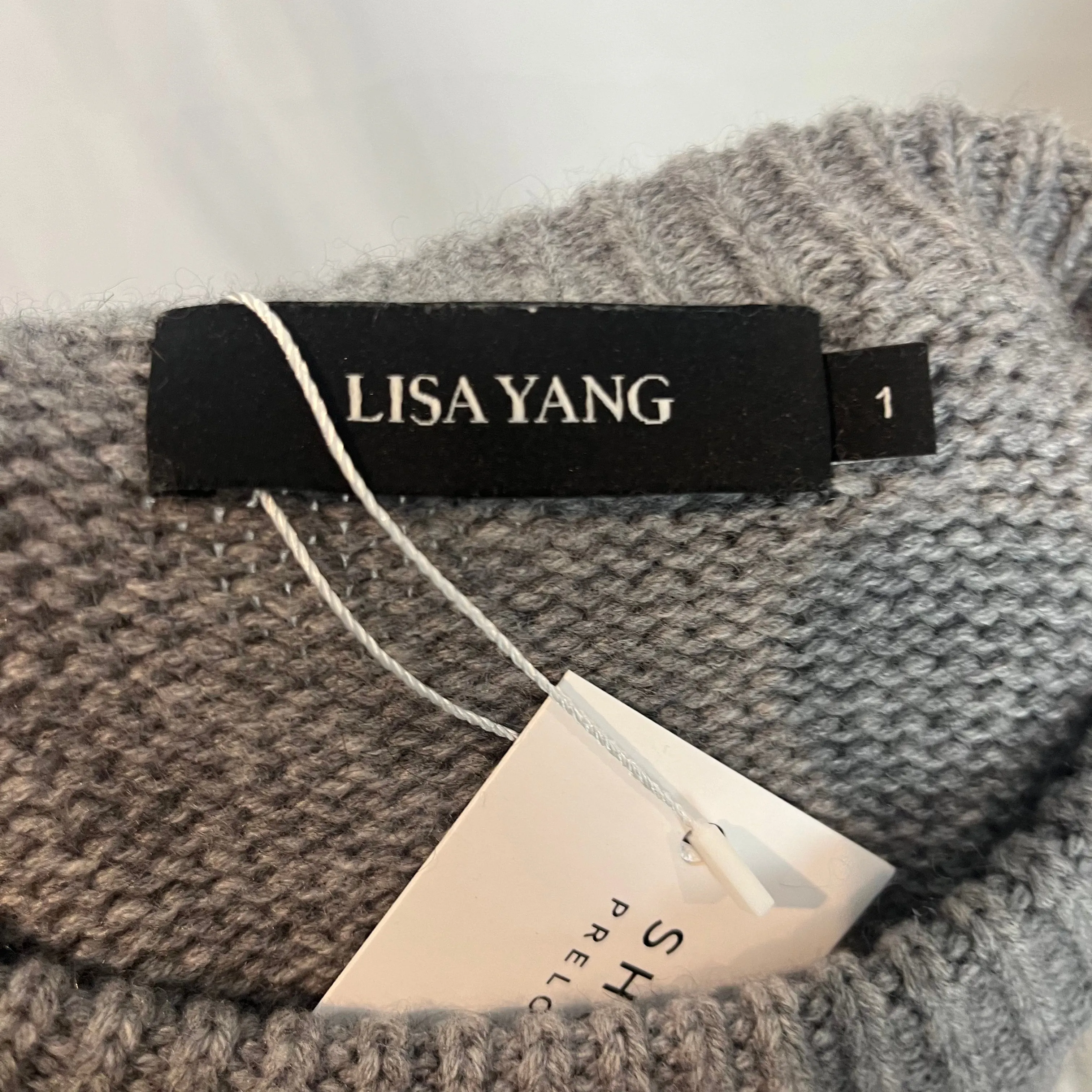 Lisa Yang 420 Cashmere Grey Striped Knitted Jumper S/M