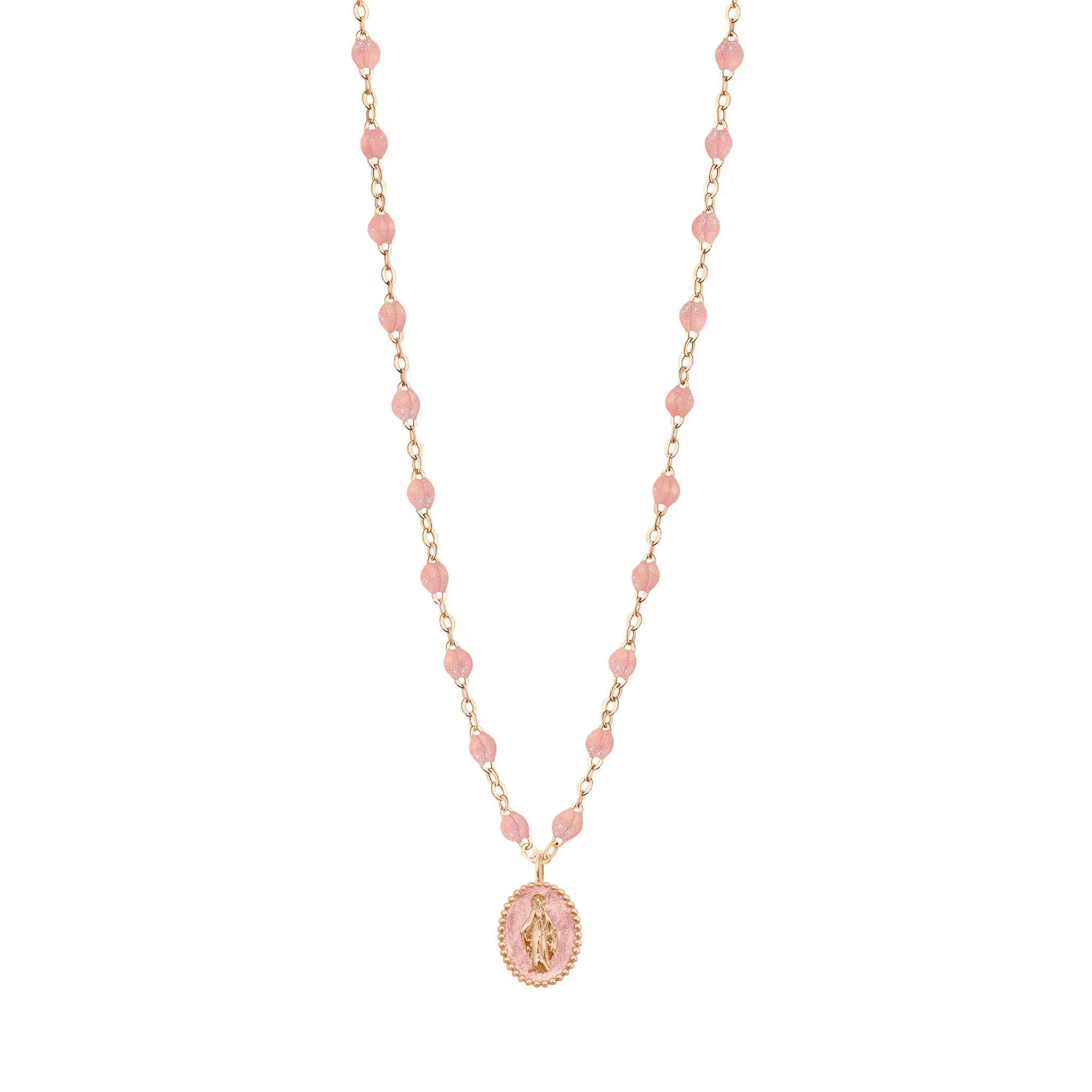 Madone resin charm Classic Gigi Blush necklace, Rose Gold, 16.5"