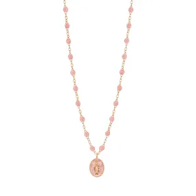 Madone resin charm Classic Gigi Blush necklace, Rose Gold, 16.5"