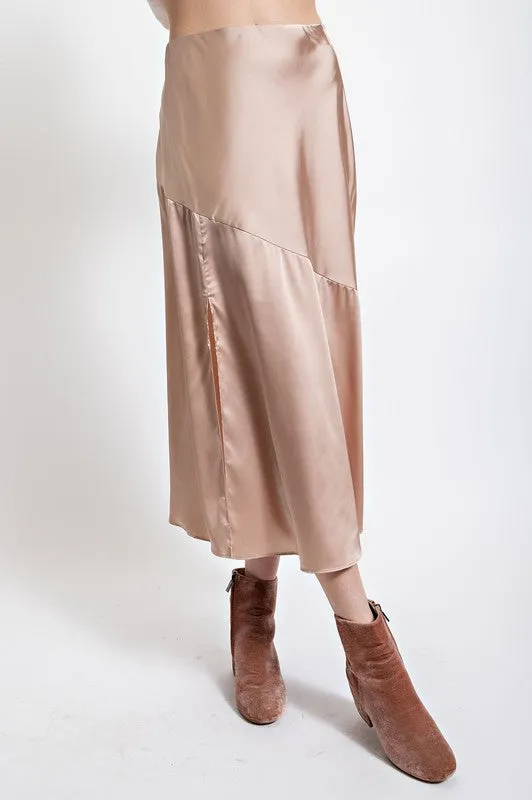 Marlene Satin Midi Skirt