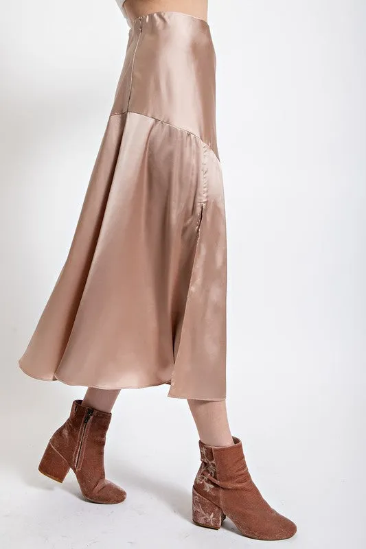 Marlene Satin Midi Skirt