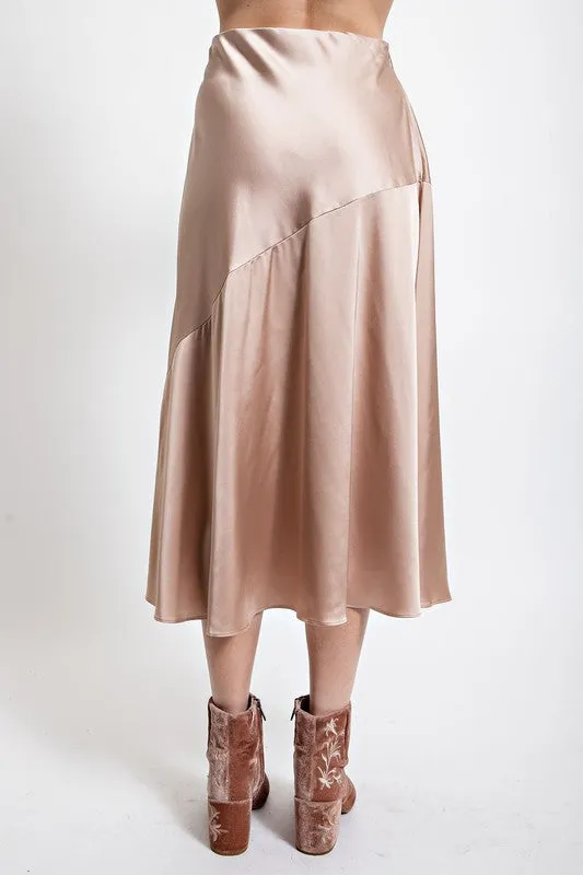 Marlene Satin Midi Skirt