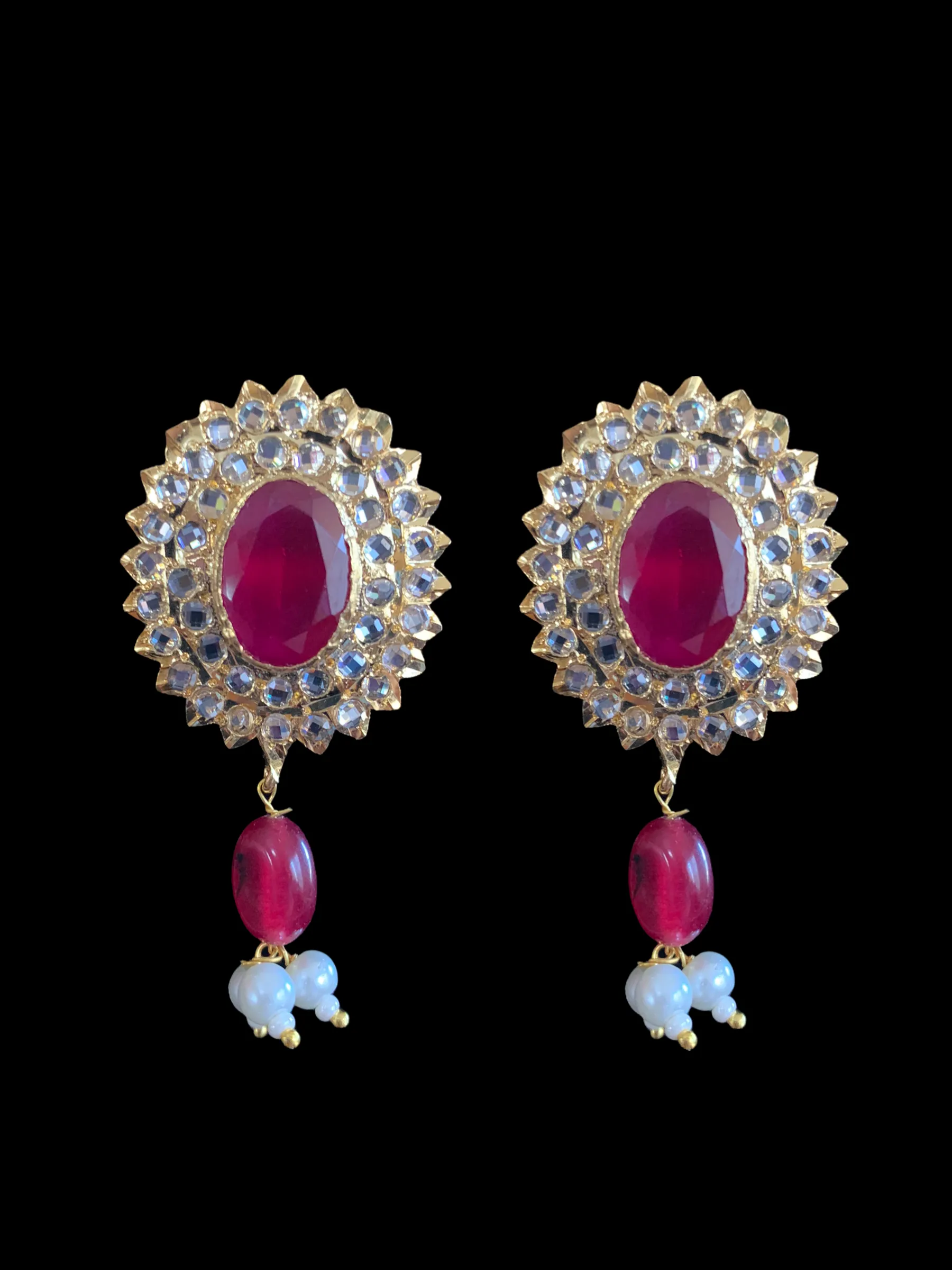 MEYAM Hyderabadi pendant set in ruby ( READY TO SHIP)