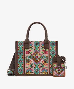 Montana West Pattern Embroidered Canvas Tote Bag Set