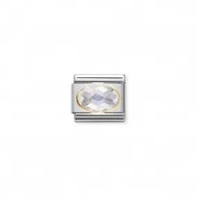 Nomination LINK COMPOSABLE CLASSIC ARGENTO CON PIETRA BIANCA 030601/010