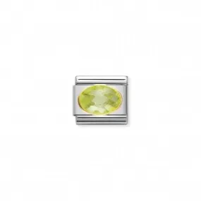 Nomination LINK COMPOSABLE CLASSIC ARGENTO CON PIETRA VERDE 030601/004