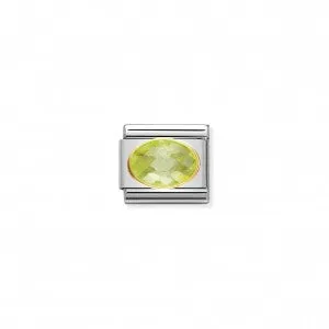 Nomination LINK COMPOSABLE CLASSIC ARGENTO CON PIETRA VERDE 030601/004