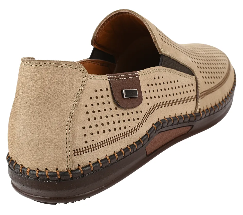 Pantofi casual, barbati, GORETTI, B25-7573 bej, piele intoarsa