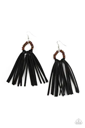 Paparazzi Easy To PerSUEDE - Black Earrings