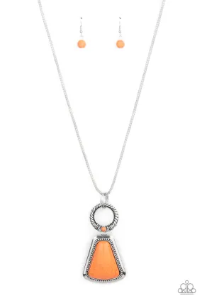 Paparazzi Stone Prairie - Orange Necklace