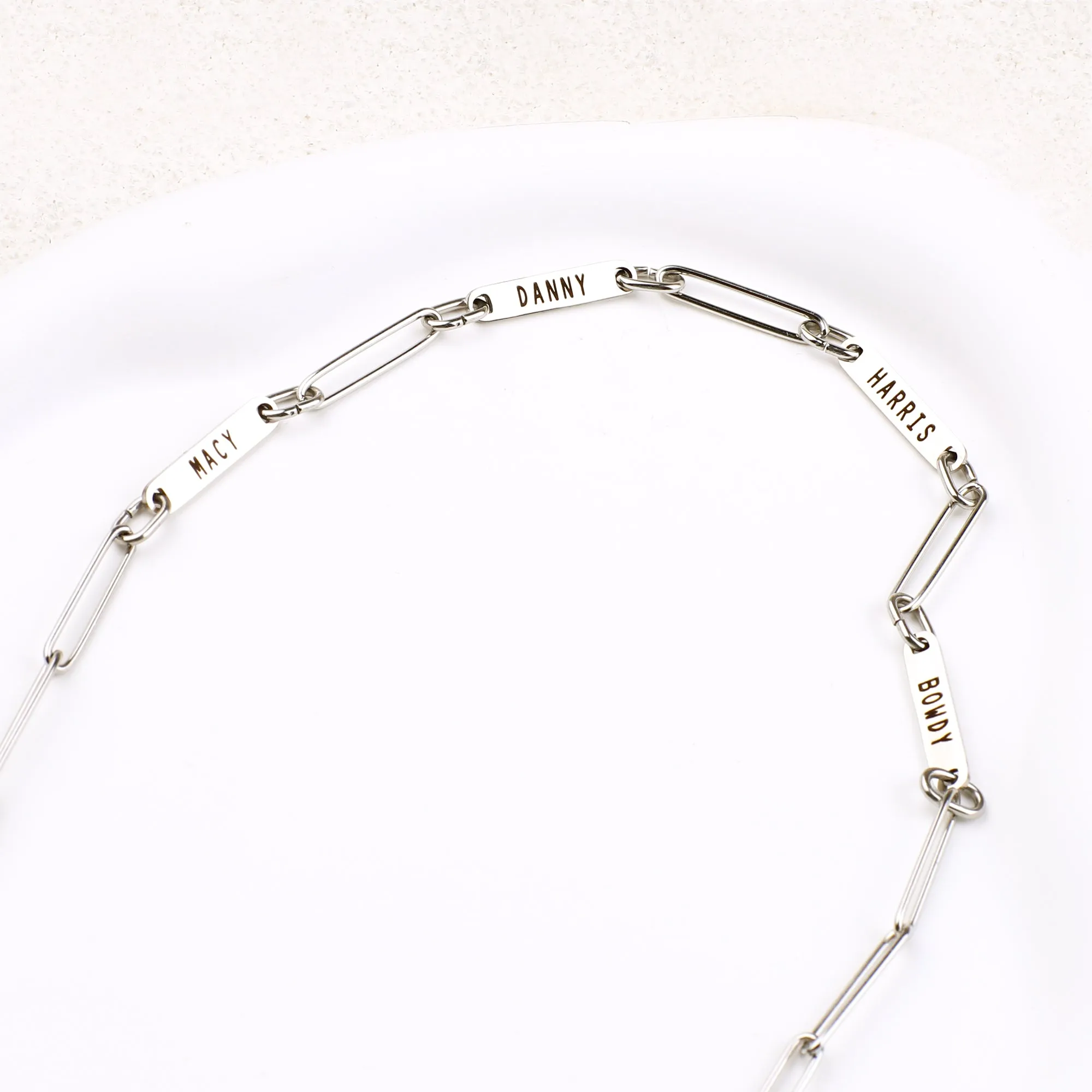 Paperclip Necklace With Personalized Names