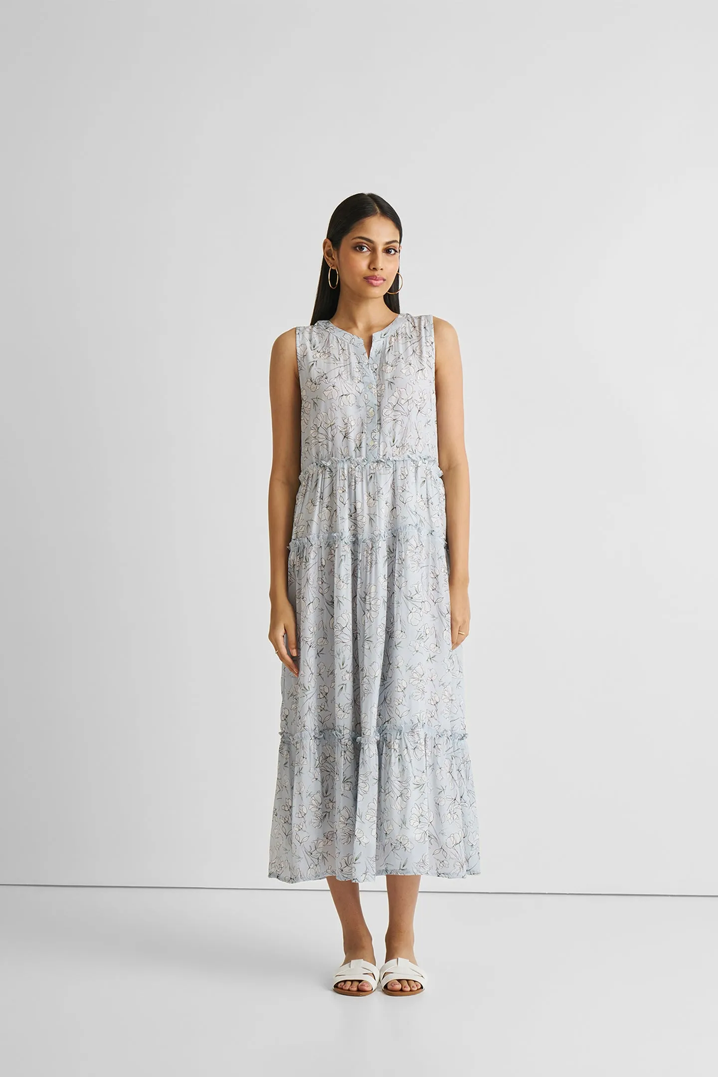 Reistor Perfect Resort Maxi Dress in Blue Florals