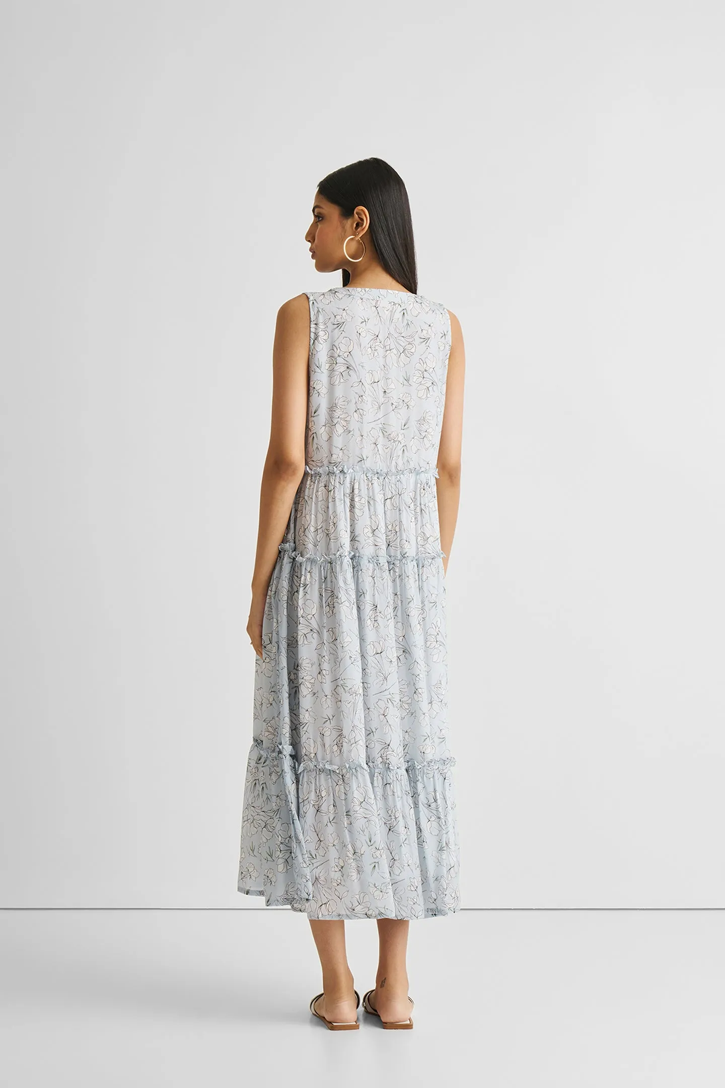 Reistor Perfect Resort Maxi Dress in Blue Florals