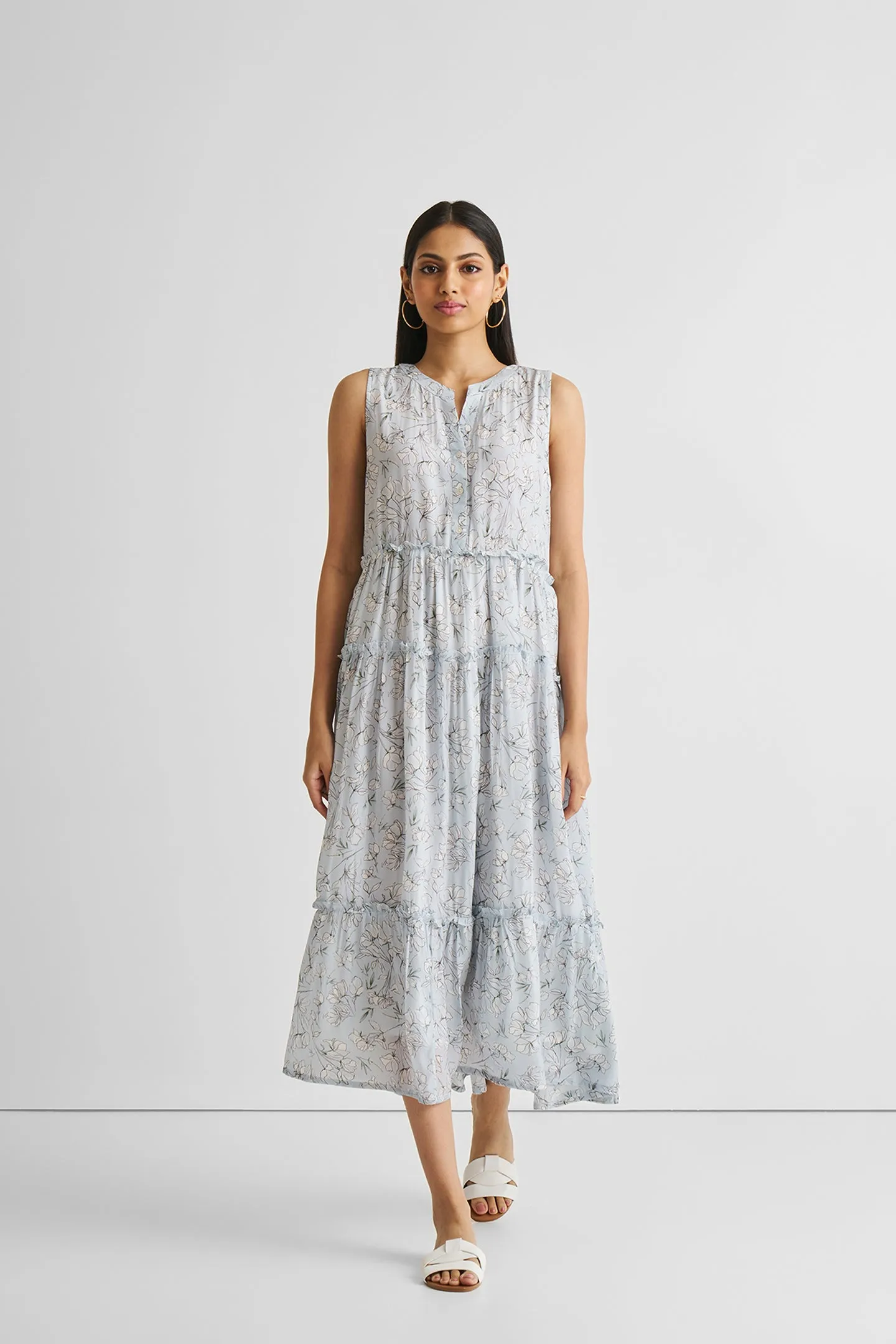 Reistor Perfect Resort Maxi Dress in Blue Florals