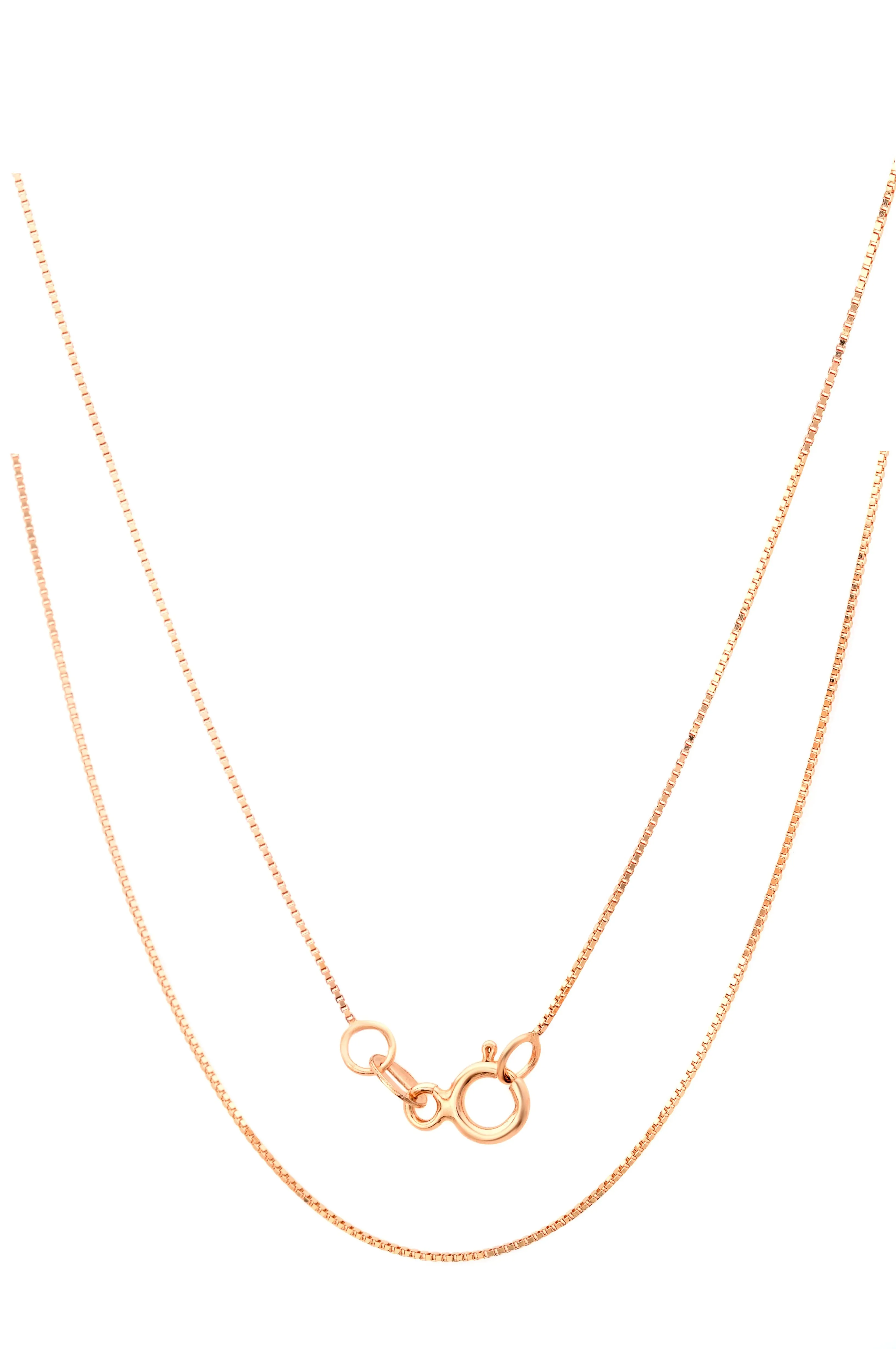 Rose Gold Plated Classic Box Sterling Silver Chain