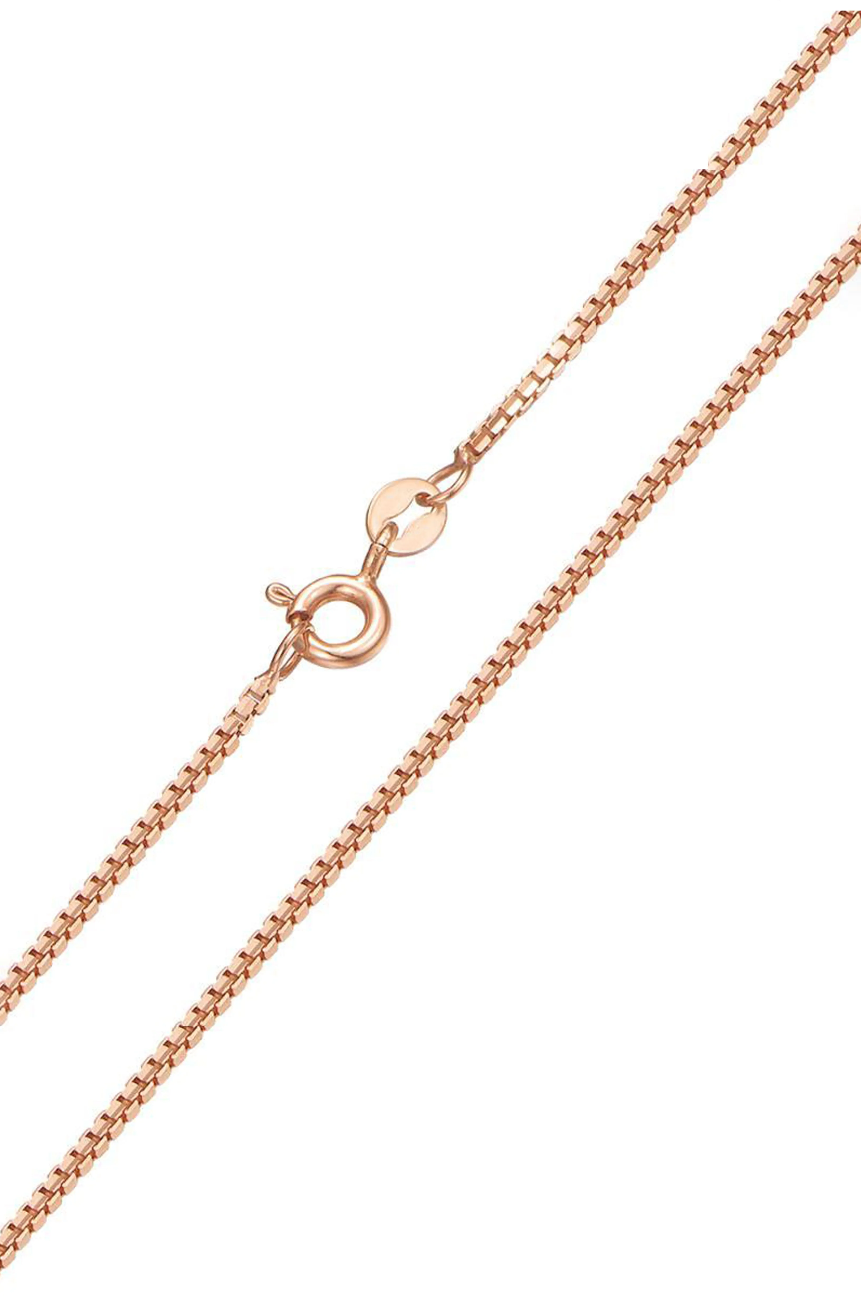 Rose Gold Plated Classic Box Sterling Silver Chain