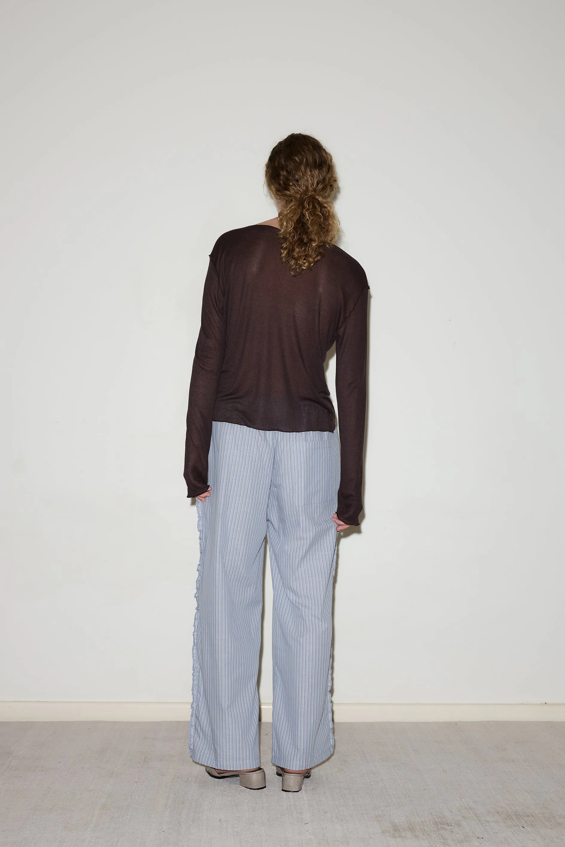 Ruffle Pant - Glacier Stripe