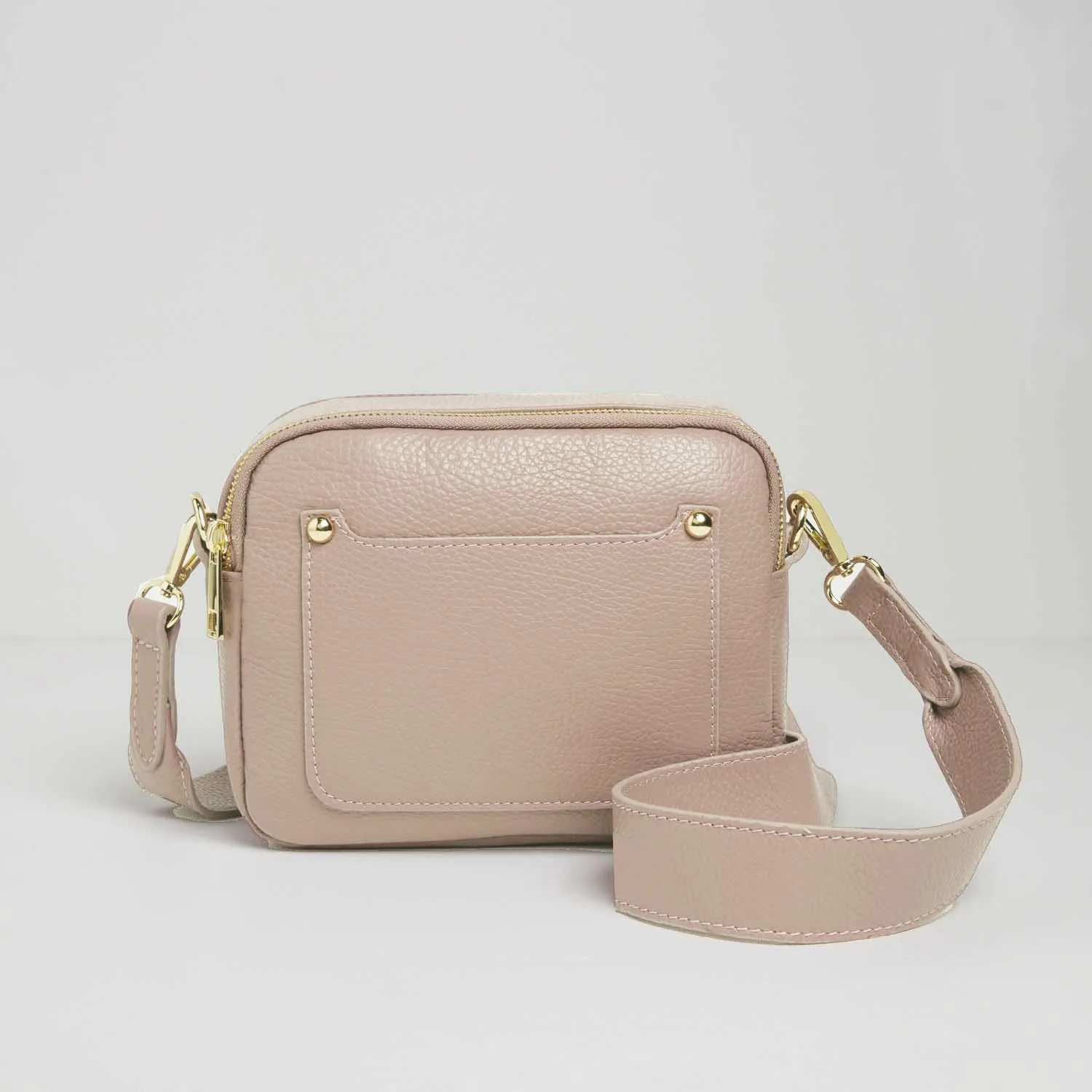 Sienna Crossbody Bag in Blush with Mustard and Pink Bohemian Strap