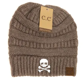 Skull & Crossbones Mixed Soft Yarn Beanie