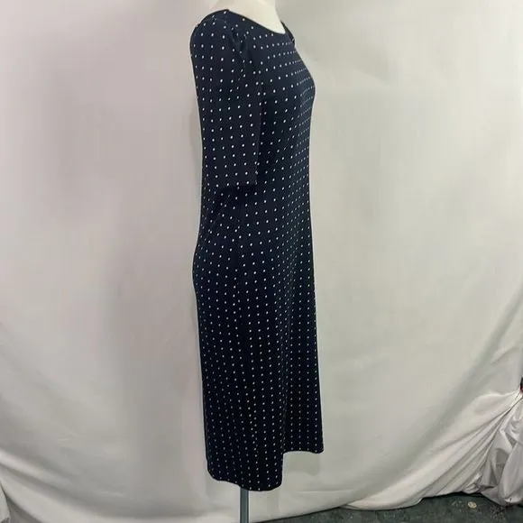 Smythe Navy With Dots Poof Shoulders Dress