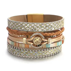 'Star' Charm Cuff Bracelet - gold