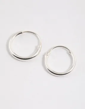 Sterling Silver Mini Polished Hoop Earrings