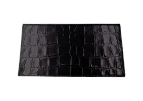 Travel Wallet Orinoco 'Croc' Print Calf Leather - Black