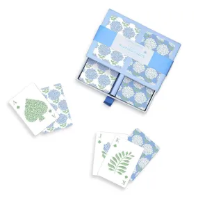 Two's Company Hydrangea Double Deck Textured Playing Cards in Gift Box