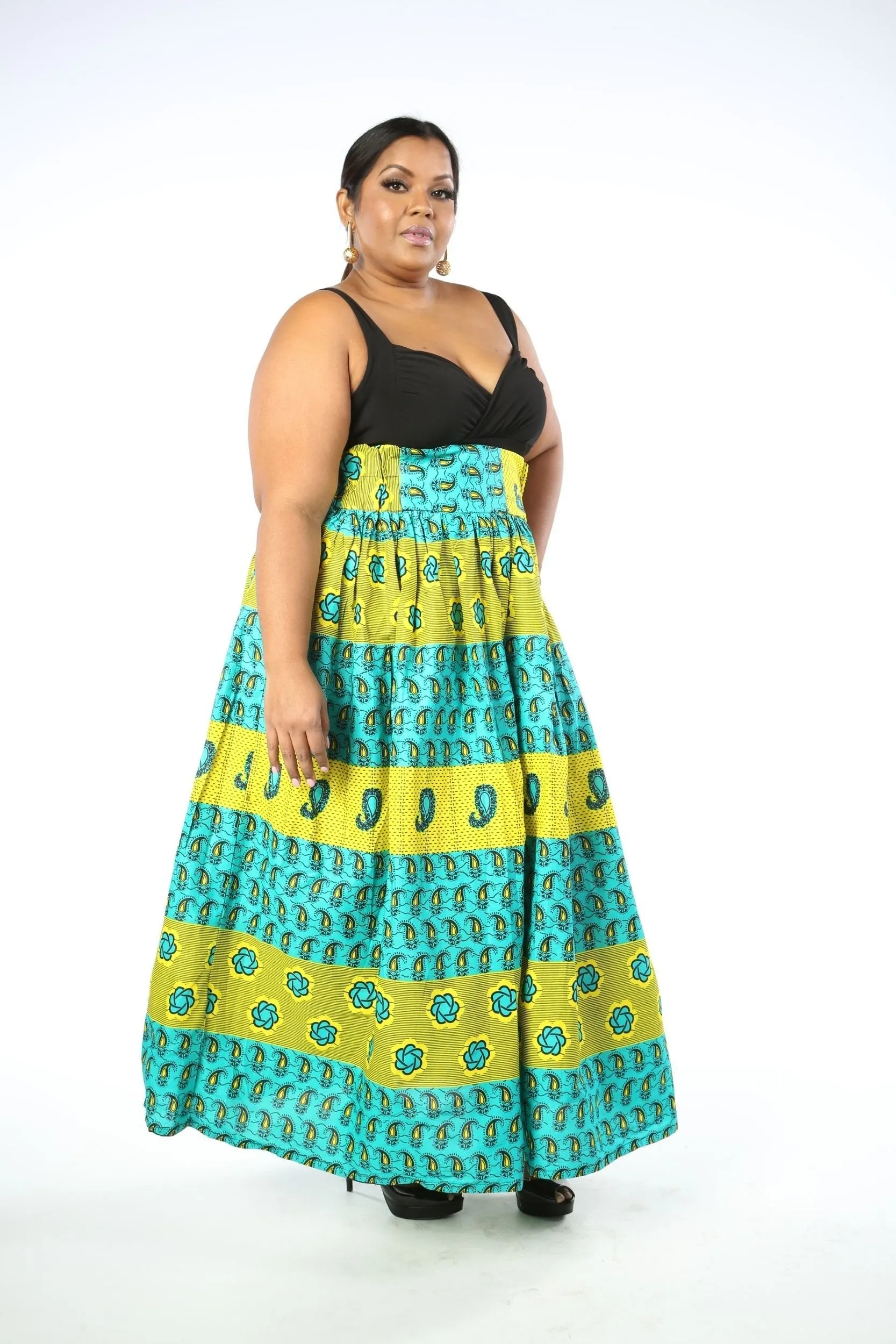 UDU African Print Women's Maxi Skirt