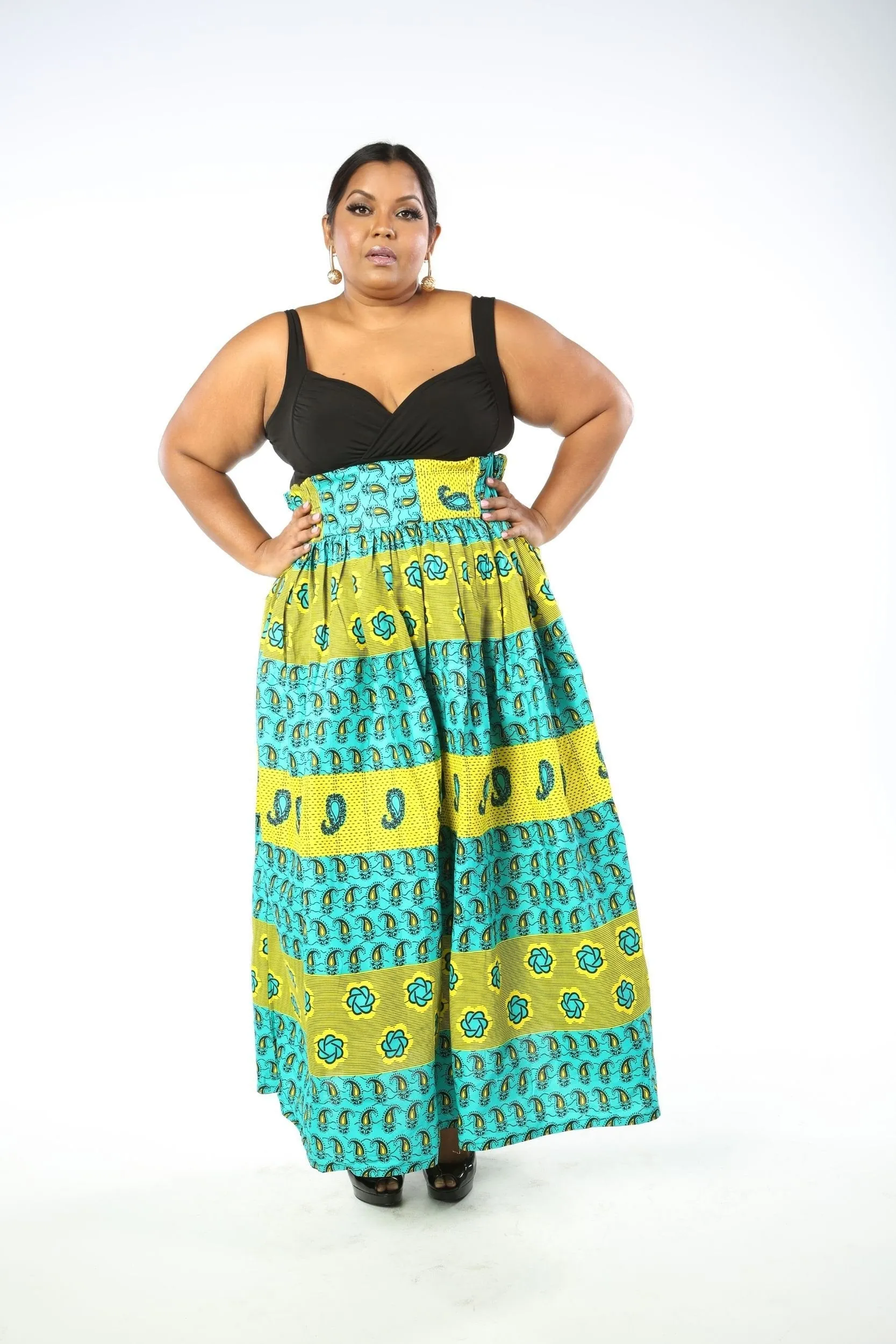 UDU African Print Women's Maxi Skirt