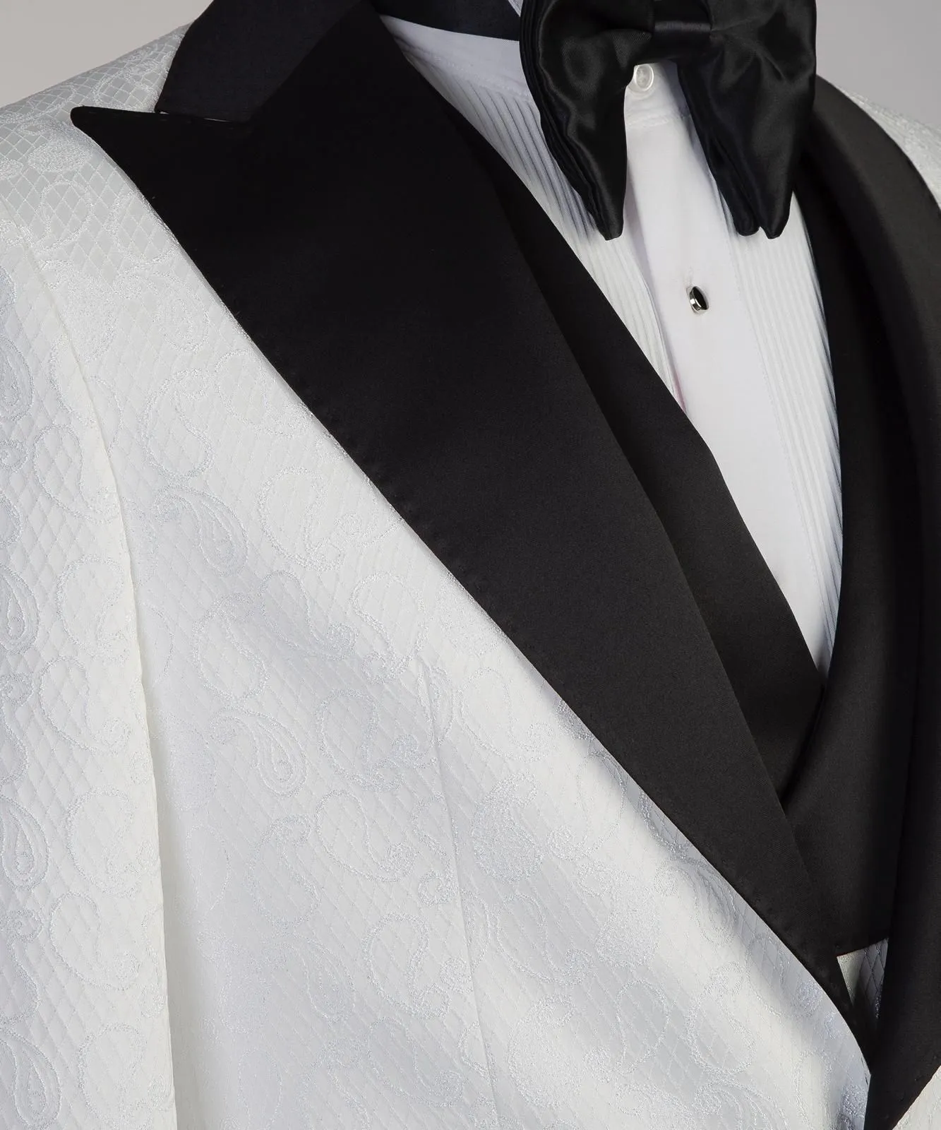 White cambridge tuxedo suit