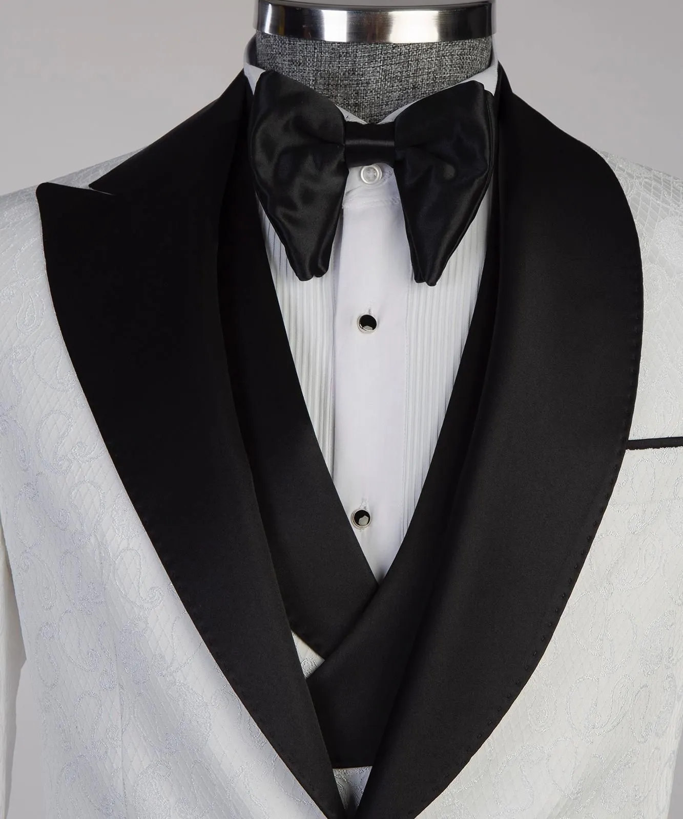 White cambridge tuxedo suit