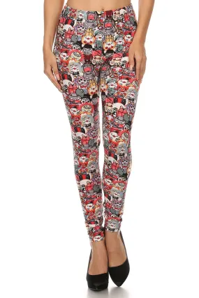 Women's 3 X 5X Monster Cartoon Pattern Printed Leggings