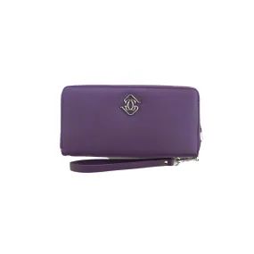 Wristlet Wallet — Amethyst (Coffee Leather)