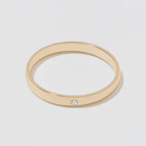 Yellow Gold Classic Diamond Wedding Band - Polished 2.5mm