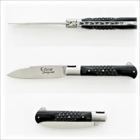 Yssingeaux 11 cm Classic Pocket Knife - Studded Black Horn